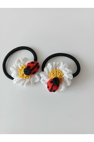 Punch Dükkanı Accesoriu de păr tricotat Buburuza 2 piese cu cataramă elastică...