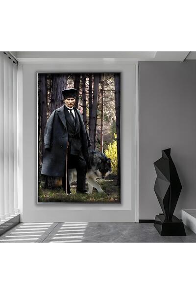 EMYA HOME Pictură pe sticlă Ataturk cu cadru metalic