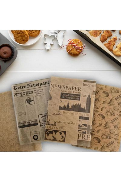 sengenegel 50 Pieces Vintage Patterned Oil Paper - Newspaper Presentation Service