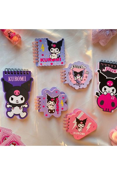 Wisevelya Kuromi Pink Mini Memo Pad Notebook