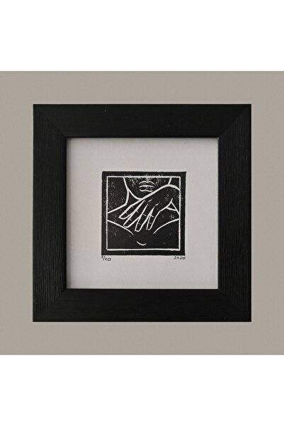 Zeynep Tunçel Kahyaoğlu - Belirsiz Serisi No.9 - 2020 - Linol Baskı - 10x10 Cm