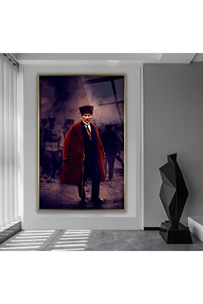 EMYA HOME Pictură pe sticlă Ataturk cu cadru metalic