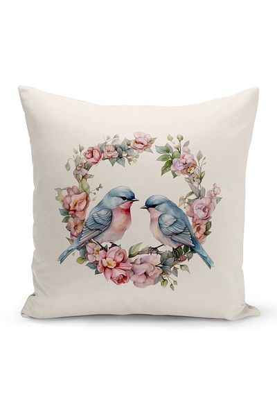 Bertille Home Vintage Series Double Sided Digital Printed Throw Pillow Case (Vintage Cushion Cover)