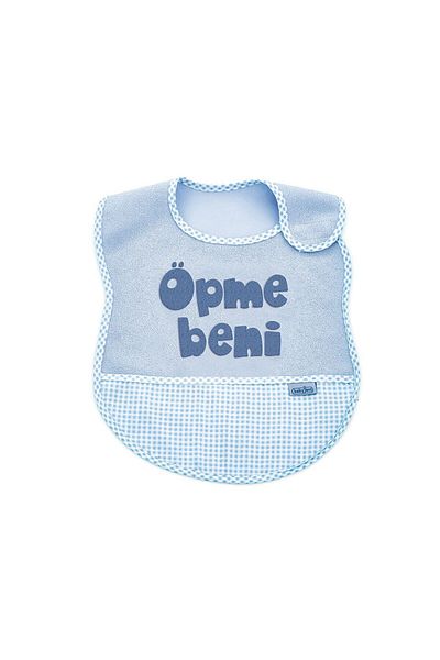 Babyjem Lüks Öpme Beni Mama Önlüğü Mavi