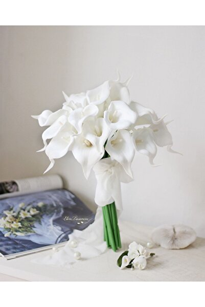 Genel Markalar Gala Gelin El Buketi Ve Damat Yaka Çiçeği Şoklanmış Gala Çiçeğ...