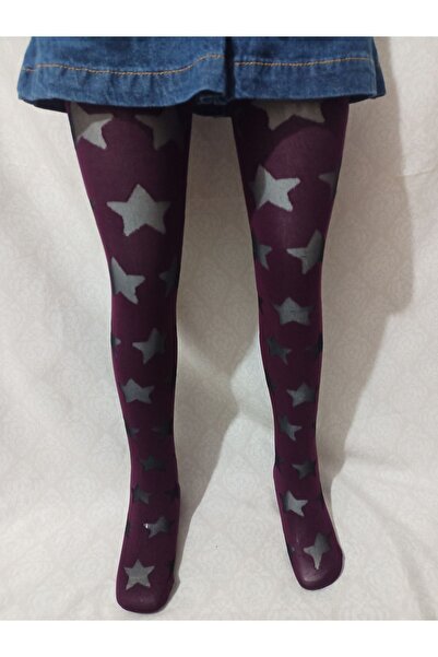 pagus KIZ ÇOCUK BORDO YILDIZLI KÜLOTLU ÇORAP