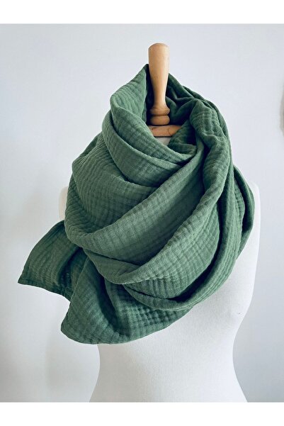 LeBohas شال موسلين أخضر
