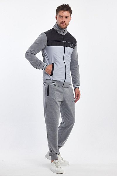 CrazyShopping Ανδρικό αθλητικό σετ φόρμας Stand Collar - 2 κλωστές