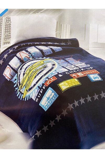 MİNK Aircraft Tema Lisanslı Tek Kişilik Battaniye /yatak Örtüsü/