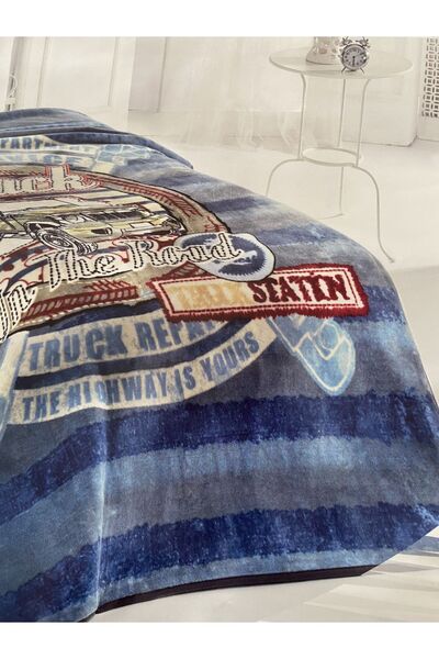 MİNK Offroad Tema Lisanslı Tek Kişilik Emboss Battaniye- Yatak Örtüsü