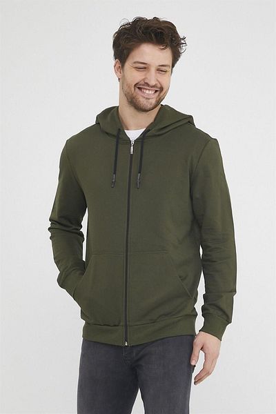 CrazyShopping Ανδρικό φούτερ με κουκούλα με φερμουάρ