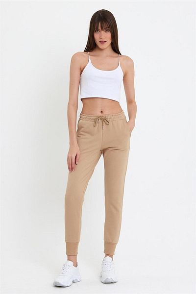 CrazyShopping Γυναικείο πλεκτό Jogger Sweatpants - Ελαστικό πόδι, 2 κλωστές