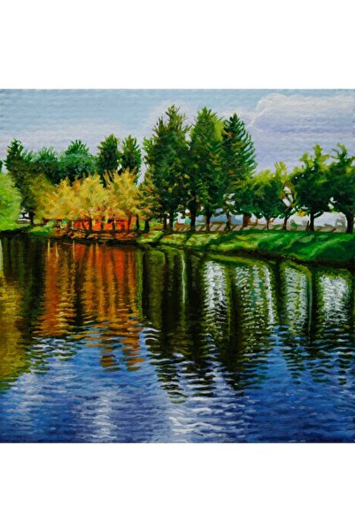 artoloji Çağlar Öztürk - Delikten Görünen Manzara V - 2022 - Jüt üzerine akrilik - 27x5x27,5 cm