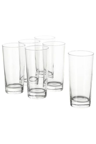 IKEA Set of 6 Long Glasses - Translucent Glass 40 Cl