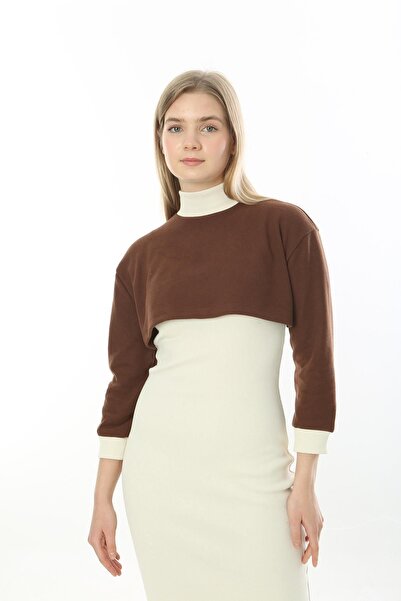 CrazyShopping Γυναικείο Φόρεμα Ζιβάγκο Κομμένο Σετ δύο τεμαχίων