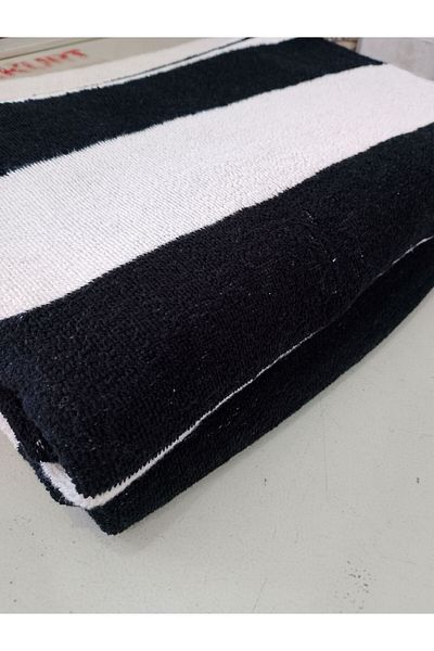 Deneme Zamanı Πετσέτα θαλάσσης Oversize Ασπρόμαυρη - 100x180 900-1000gr 1 Τεμάχιο