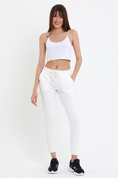 CrazyShopping Γυναικείο πλεκτό Jogger Sweatpants - Ελαστικό πόδι, 2 κλωστές