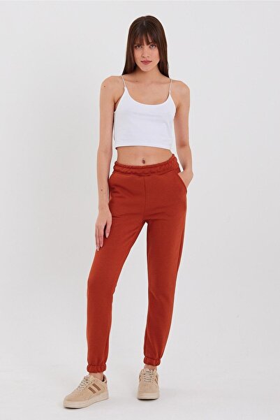 CrazyShopping Πλεκτό Jogger Sweatpants με τρεις κλωστές - Ελαστική μέση και πόδια