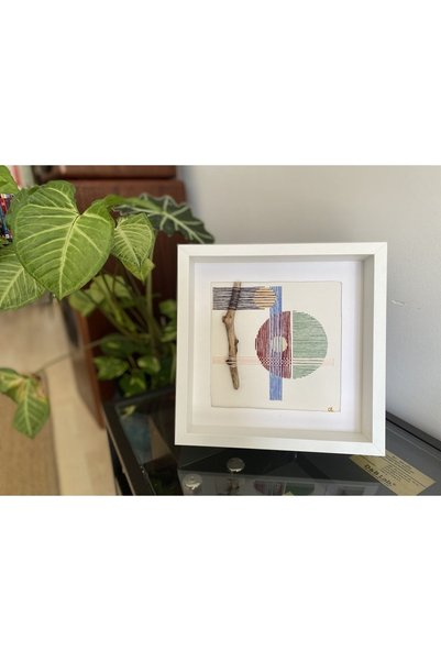 artoloji Aslı Kaynaroğlu - Doğaya Dönüş No.26 - 300 Gr Suluboya Kağıdı Üzeri Nakış - 25x25 cm