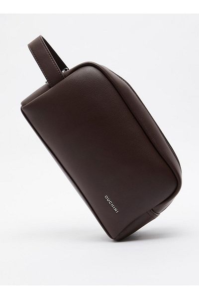Duchini Solid Pouch with Zip Closure and Wrist Loop