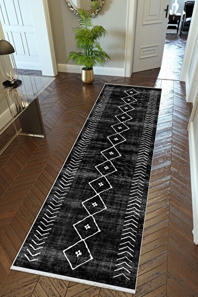 10 Post Online Μαύρο αντιολισθητικό ψηφιακό εμπριμέ Runner - Μοκέτα διαδρόμου...