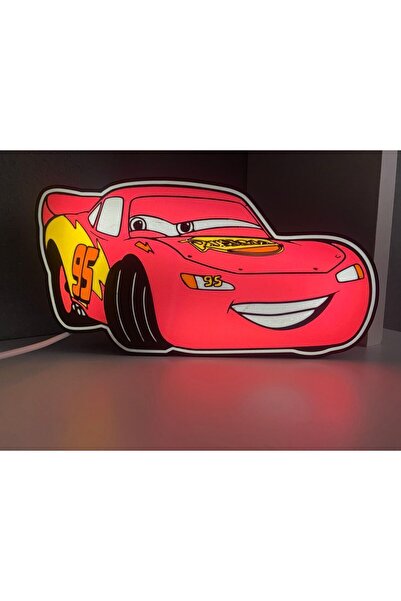Devotech Şimşek Mcqueen Araba Led Işıklı Lightbox Masa Lambası