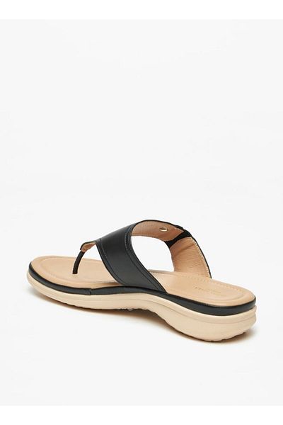 Flora Bella by Shoexpress Flora Bella Solid Slip-On Sandals with Logo Accent