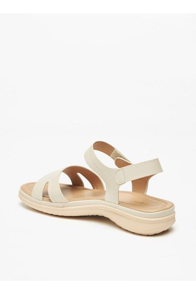 Flora Bella by Shoexpress Flora Bella Solid Flat Sandals with Hook and Loop Closure