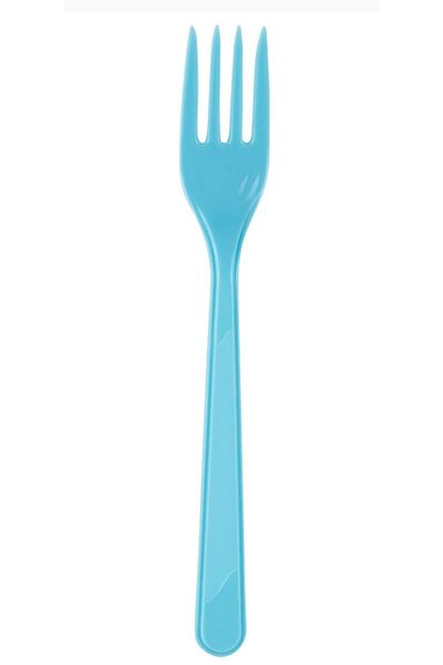asöy Blue Plastic Fork Disposable 25 Pieces 1 Pack