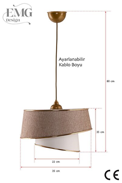 Emg DesiGn Fabric Magnolia Modern Single Chandelier and 2 Piece Lampshade Set