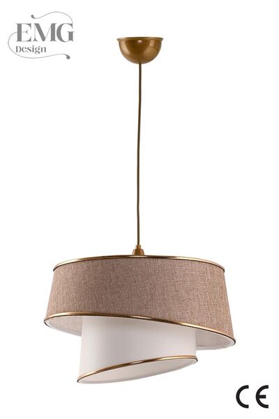 Emg DesiGn Fabric Magnolia Modern Single Chandelier and 2 Piece Lampshade Set