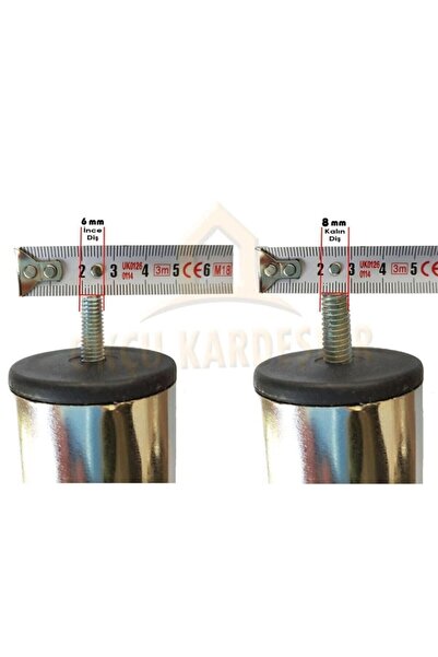 Marka Mespaş Baza Koltuk Kanepe Ayağı Civatalı 12 Cm (8 ADET) M8 Ince Diş