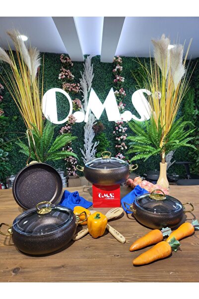 OMS KURE - 3023 - 7 Parça - Bio Granit - Pfoa ve Ptfe Free - Tencere, Tava, Ç...