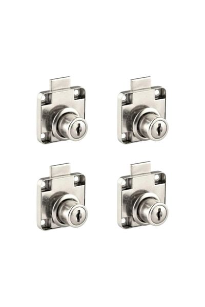 Adem Koç Metal Square Cabinet Drawer Lock 4 Pieces