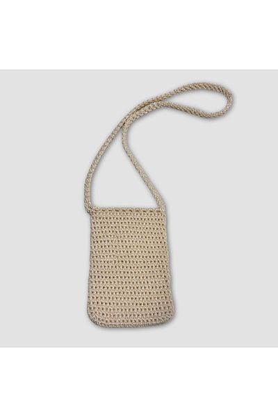 Uretti Venhar 7589 - Geantă pentru telefon albă Macrame, croșetat cu fir