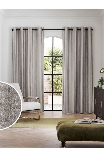 Evcimenhome Perdele rustică căptușită cu ochiuri metalice 170cmX230cm culoare...