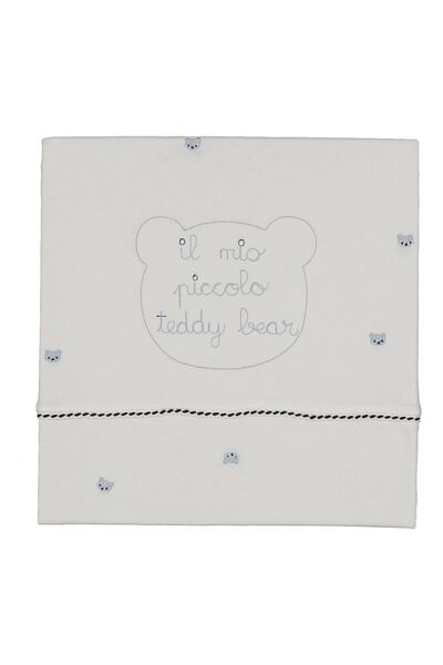 Cherub Baby بطانية أطفال من القطن الممشط بطبقة مزدوجة وطبعة رأس تيدي مون متعد...