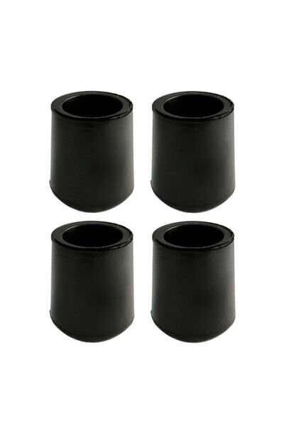 Adem Koç 21 Mm Pvc Sandalye Profil Ayak Pabucu Sessiz Yumuşak - Siyah (4 Adet)