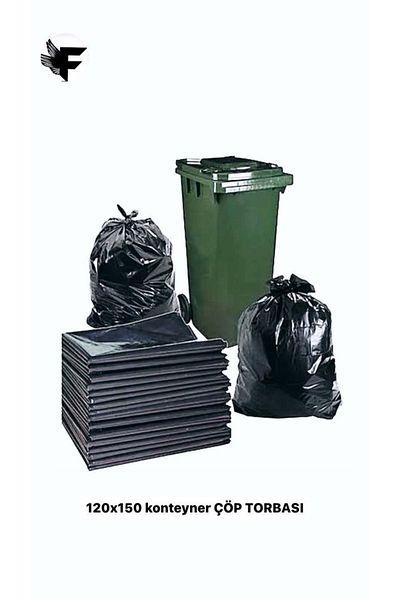 FİGANLAR Black 120x150 Cm 10 Packs 100pcs Extra Large Carrying Bag Container Garbage Bag