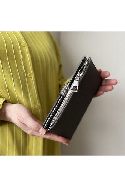Just Polo Gray Lacos Zippered Women's Wallet