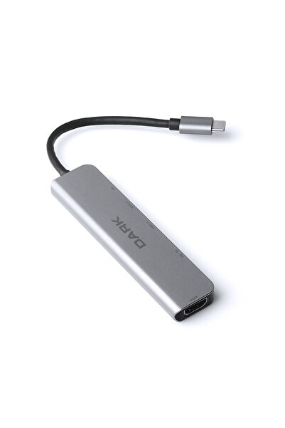 Dark Usb 3.1 Type-c 6 In 1 Hdmi Tf Sd Kart Okuyucu Usb 3.0 & Usb 2.0 / Usb Pd Dönüştürücü Çevirici Hub DK AC U31X38