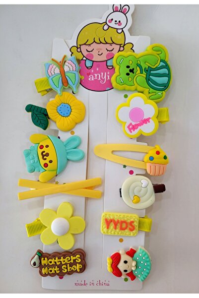 GÜLPEŞE Набір дитячих шпильок, 12 шт. - Зайчик, бантик, квітка, кішка та весе...