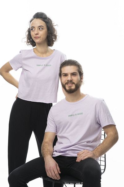 Mood Lab Ανδρικό μπλουζάκι Basic Slogan με στάμπα λιλά