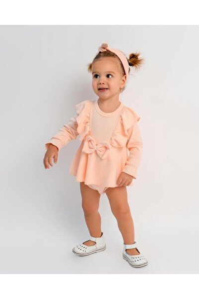 Cherub Baby فستان رومبير للفتيات الصغيرات بفيونكة مكشكشة