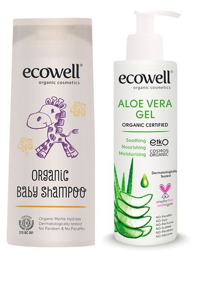 Ecowell Organic Baby Shampoo 300 ml + Organic Aloevera Gel 200 ml