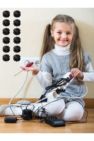 Ürüncini 24 Pieces Socket Cover Socket Closer Socket Protection Cover Black