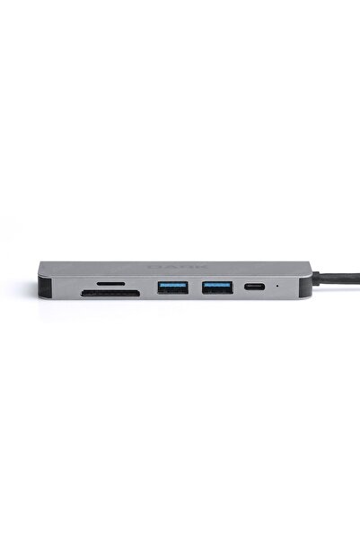 Dark Usb 3.1 Type-c 6 In 1 Hdmi Tf Sd Kart Okuyucu Usb 3.0 & Usb 2.0 / Usb Pd Dönüştürücü Çevirici Hub DK AC U31X38