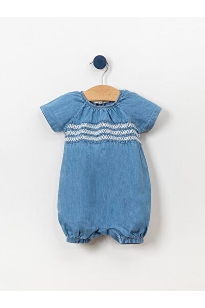 Cherub Baby Kız Bebek Gipe Detaylı Yazlık Jean Kot Tulum