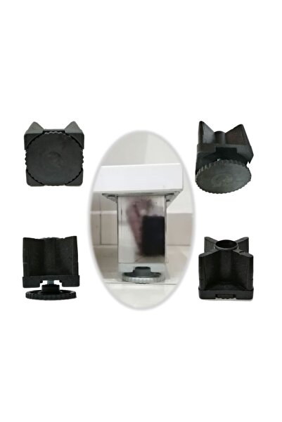 Adem Koç Gizli Ayarlı Masa Ayağı Profil Pabucu 50x50 Mm Siyah (4 Adet)