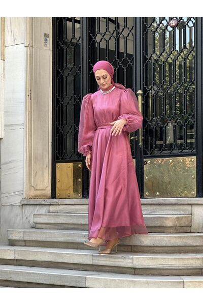 Veçhe Altair – Organze Saten Detaylı Abiye Elbise